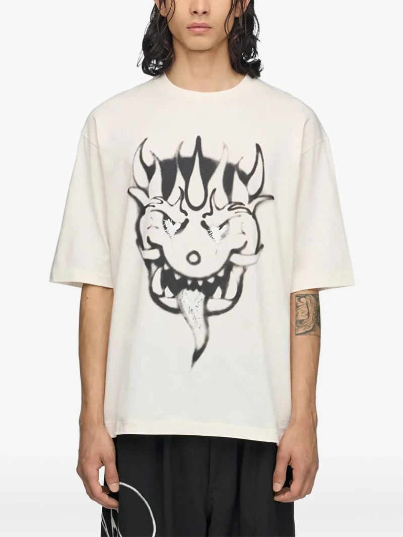 Tricou Y-3 graphic-print alb - imagine 5