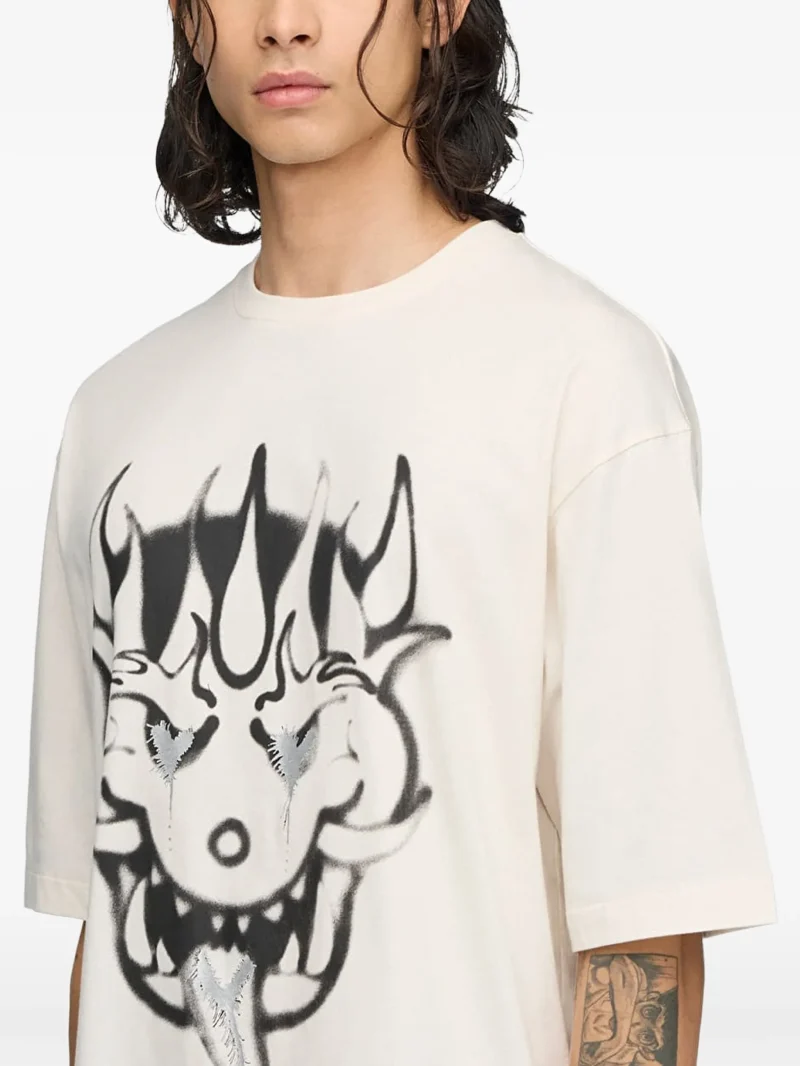 Tricou Y-3 graphic-print alb - imagine 3