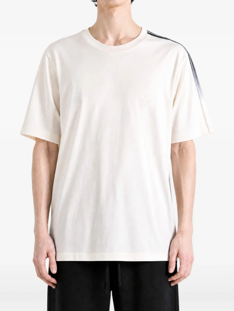 Alternative view of Tricou Y-3 logo-print striped alb