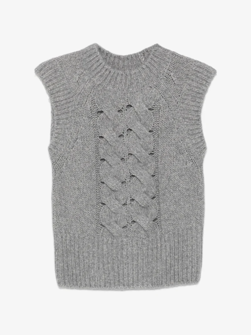 Vesta Lorena Antoniazzi cable-knit sleeveless gri