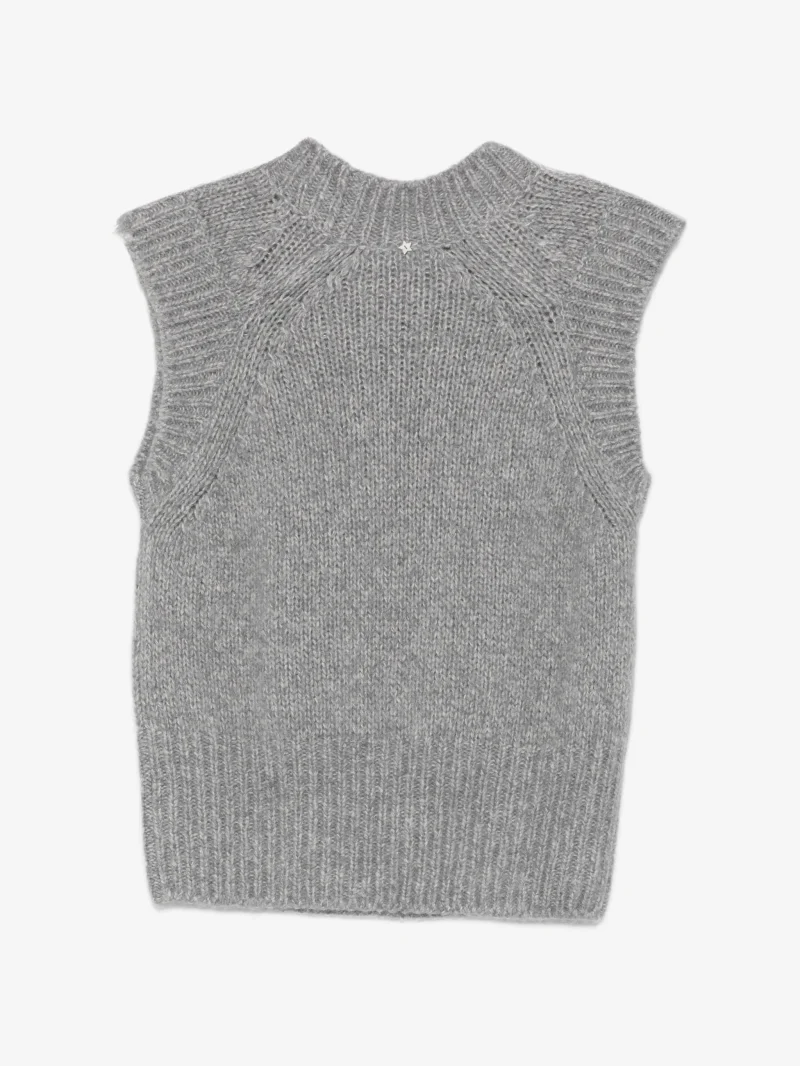 Alternative view of Vesta Lorena Antoniazzi cable-knit sleeveless gri