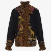 Bluza ETRO Animal-Print Silk negru