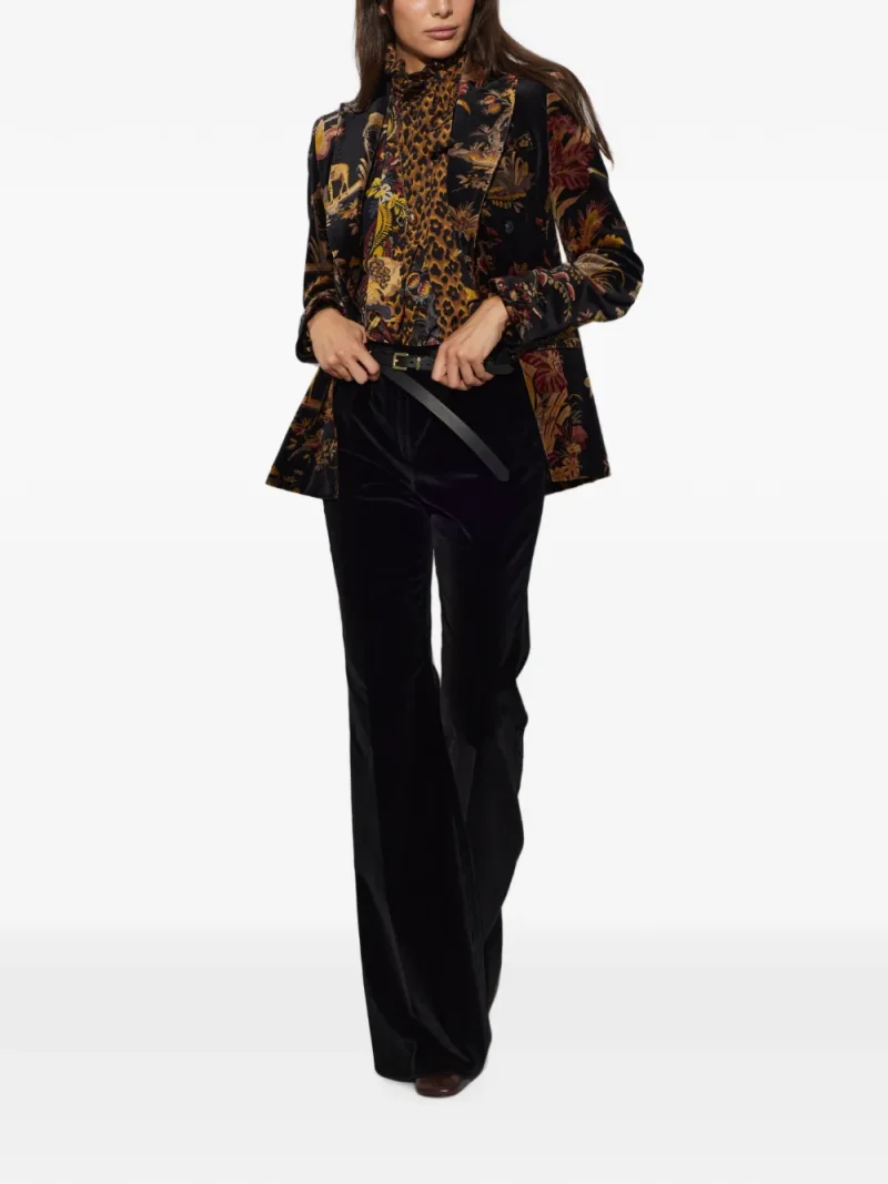 Bluza ETRO Animal-Print Silk negru - imagine 3