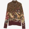 Bluza ETRO Leopard-Print Floral-Print maro
