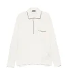 Bluza polo Tom Ford Piped-Trim Long-Sleeved ecru
