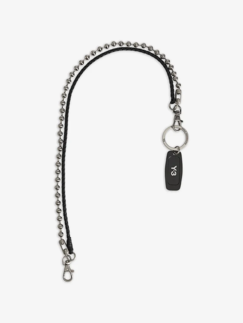 Breloc Y-3 logo chain negru