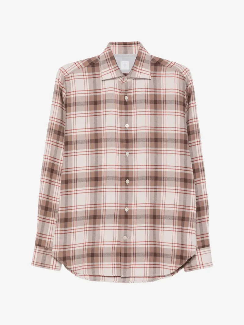 Camasa Eleventy Check-Pattern bej