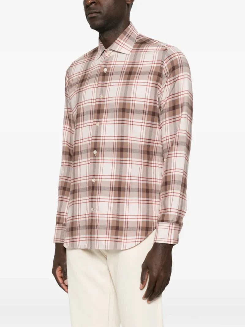 Camasa Eleventy Check-Pattern bej - imagine 3
