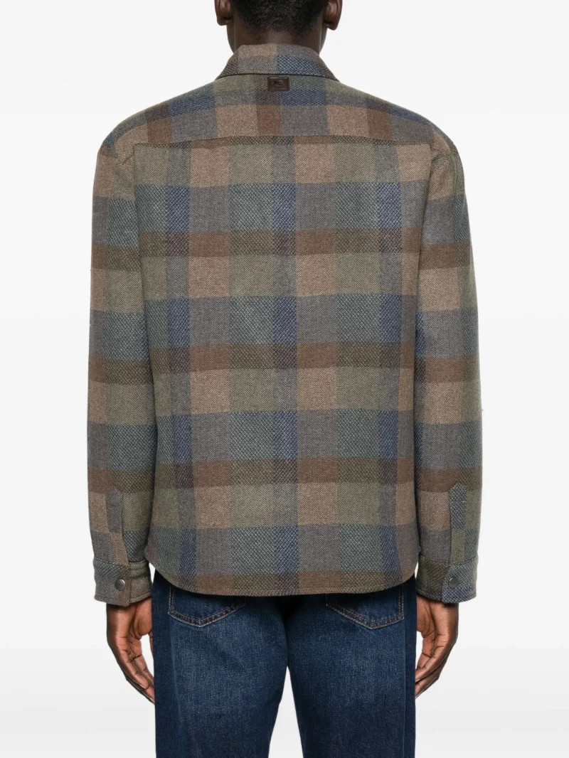 Camasa ETRO Check-Pattern Button-Up maro - imagine 3