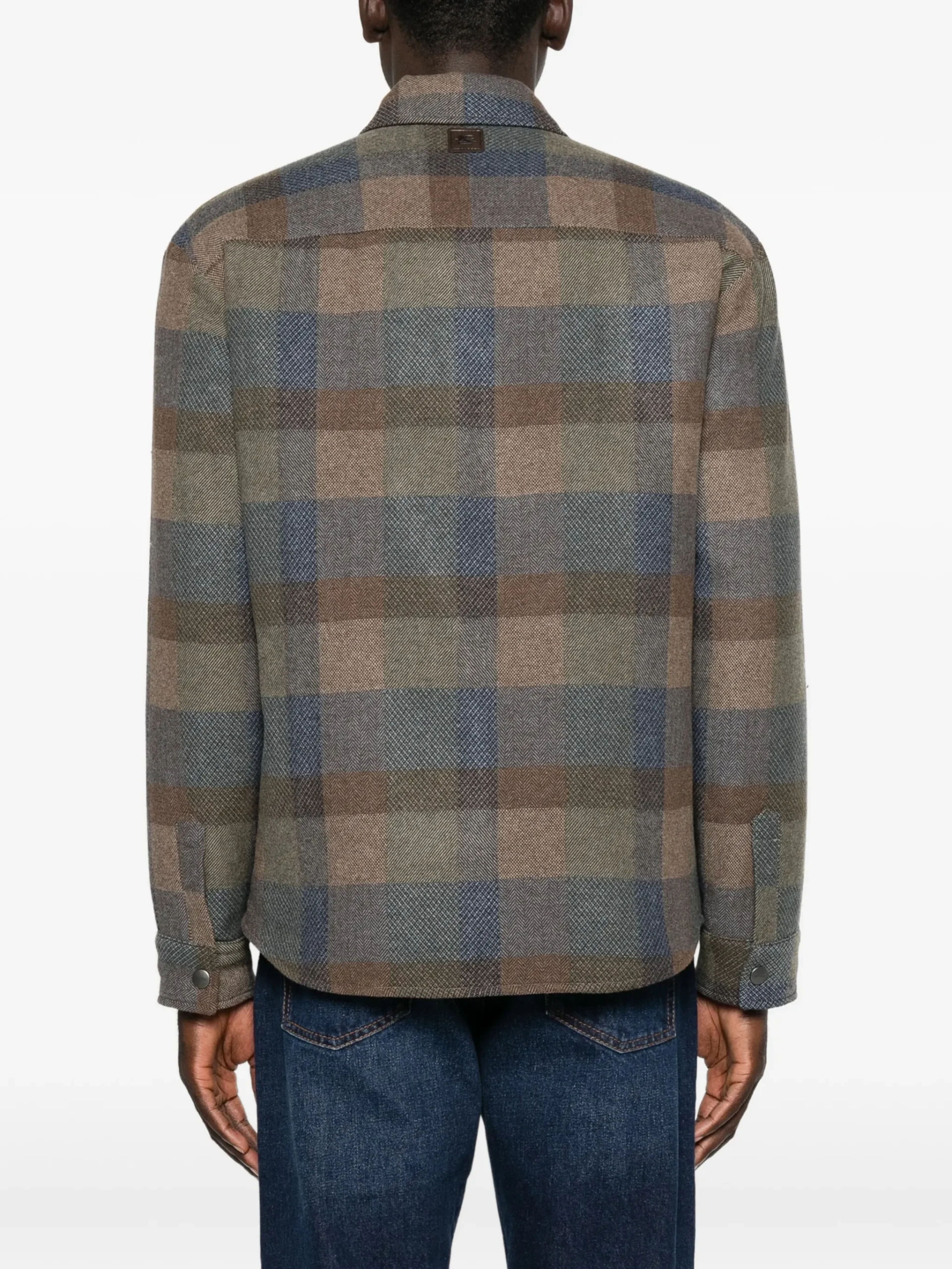 Camasa ETRO Check-Pattern Button-Up maro - imagine 3