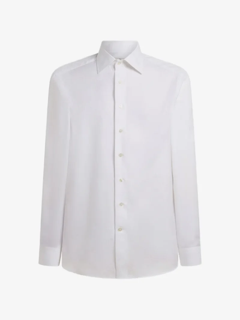 Camasa ETRO Cotton Jacquard alb