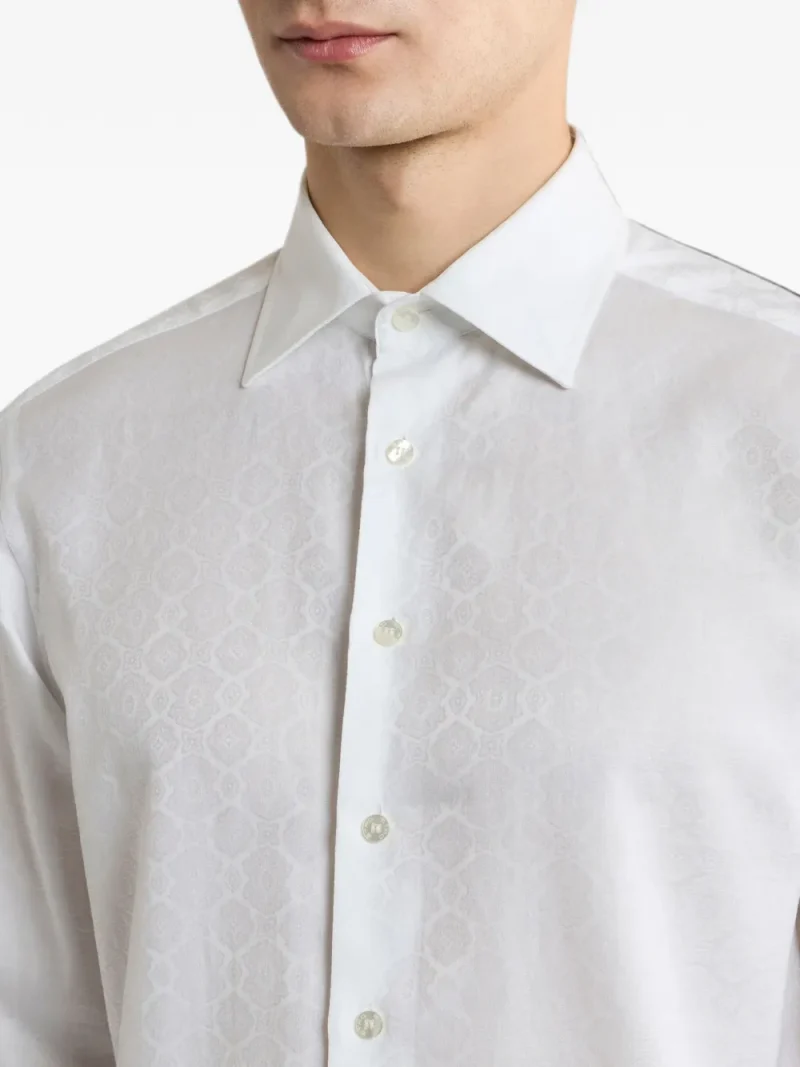 Camasa ETRO Cotton Jacquard alb - imagine 5