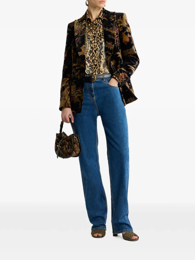 Camasa ETRO Paisley Leopard-Print maro - imagine 4