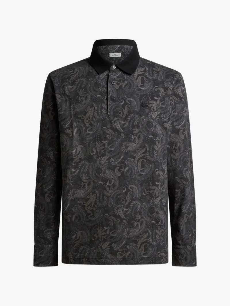 Camasa ETRO Paisley-Print polo gri