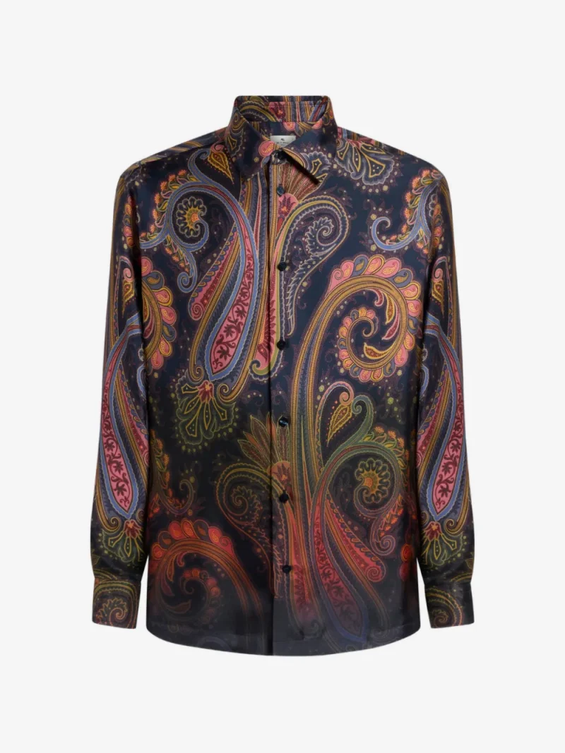 Camasa ETRO Silk Twill Paisley-print multicolor