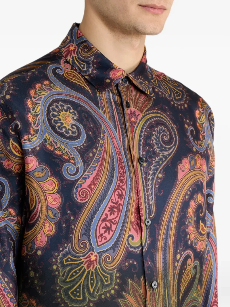 Camasa ETRO Silk Twill Paisley-print multicolor - imagine 4