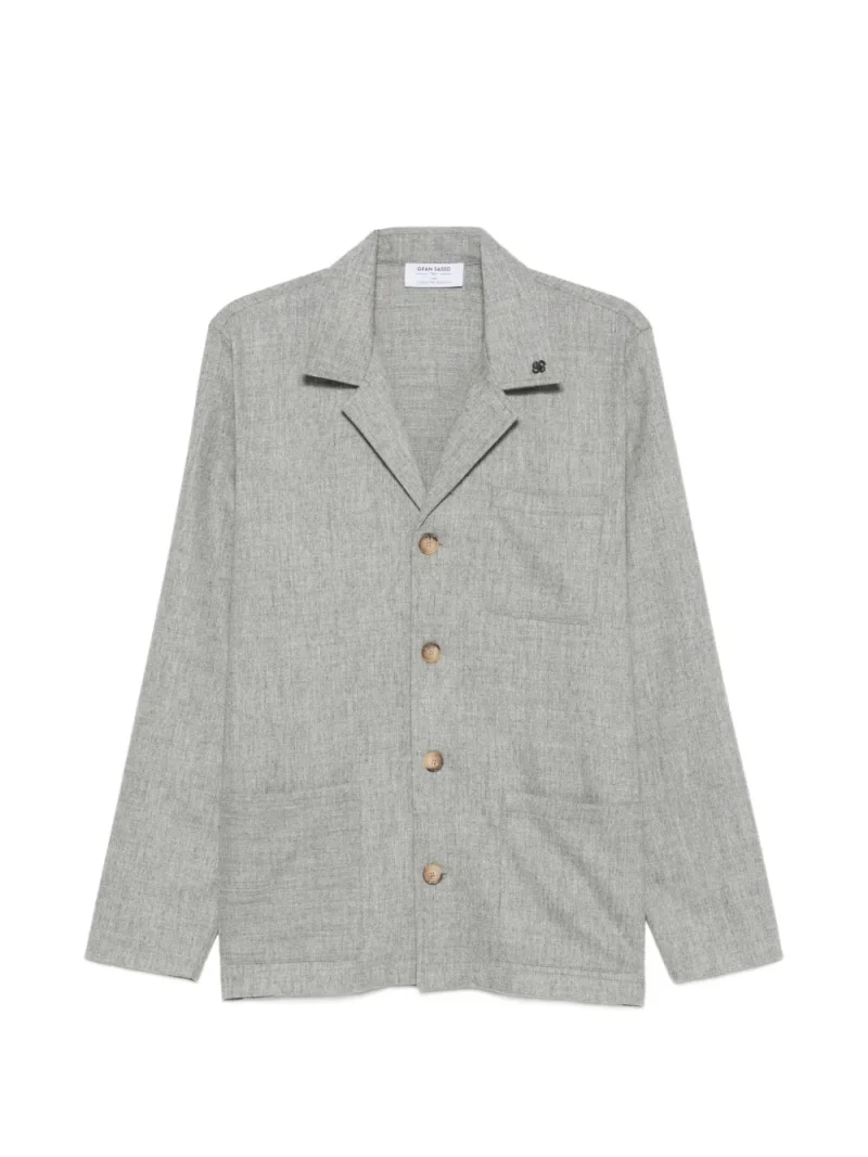 Camasa Gran Sasso Button-up Notched-lapels gri