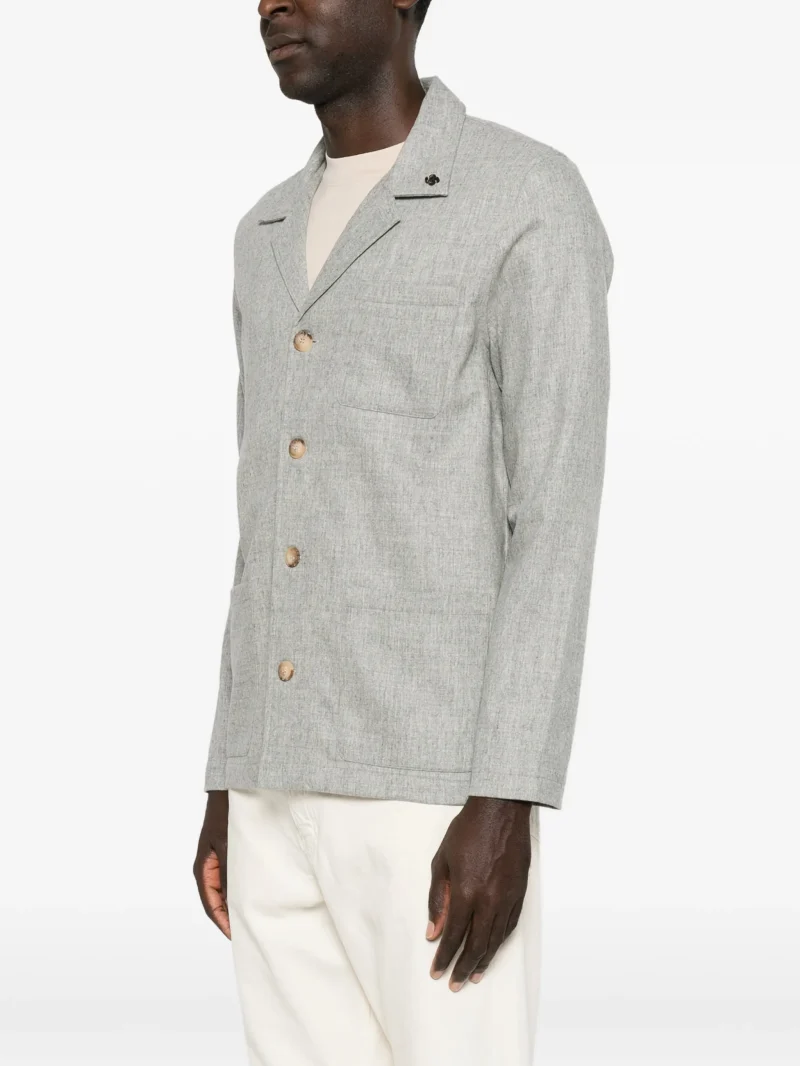 Camasa Gran Sasso Button-up Notched-lapels gri - imagine 3
