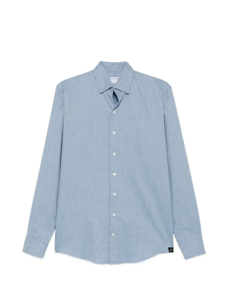 Camasa Gran Sasso Long-Sleeve Button-Down albastru