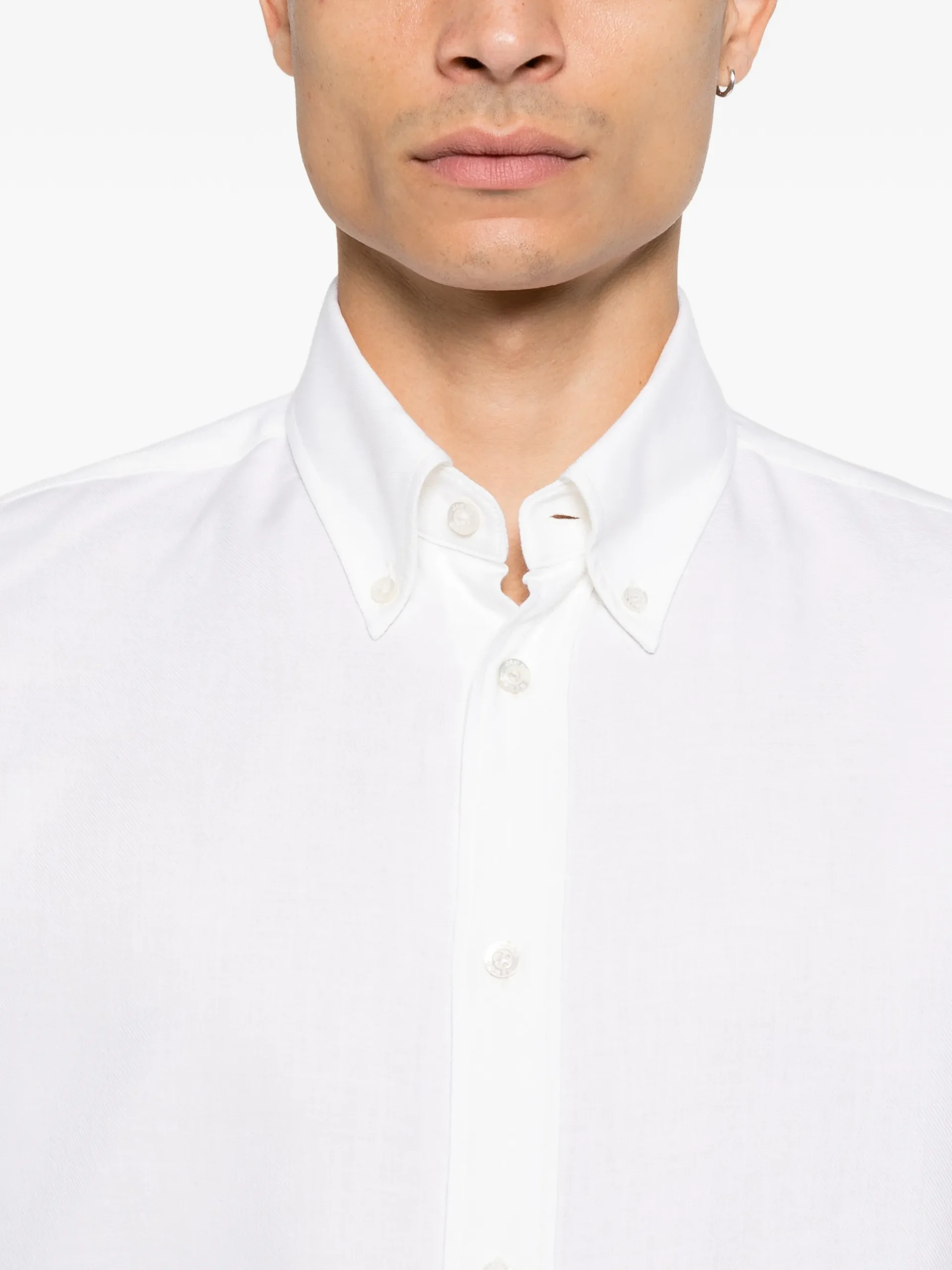 Camasa Jacob Cohen Button-Down Long-Sleeve alb - imagine 5