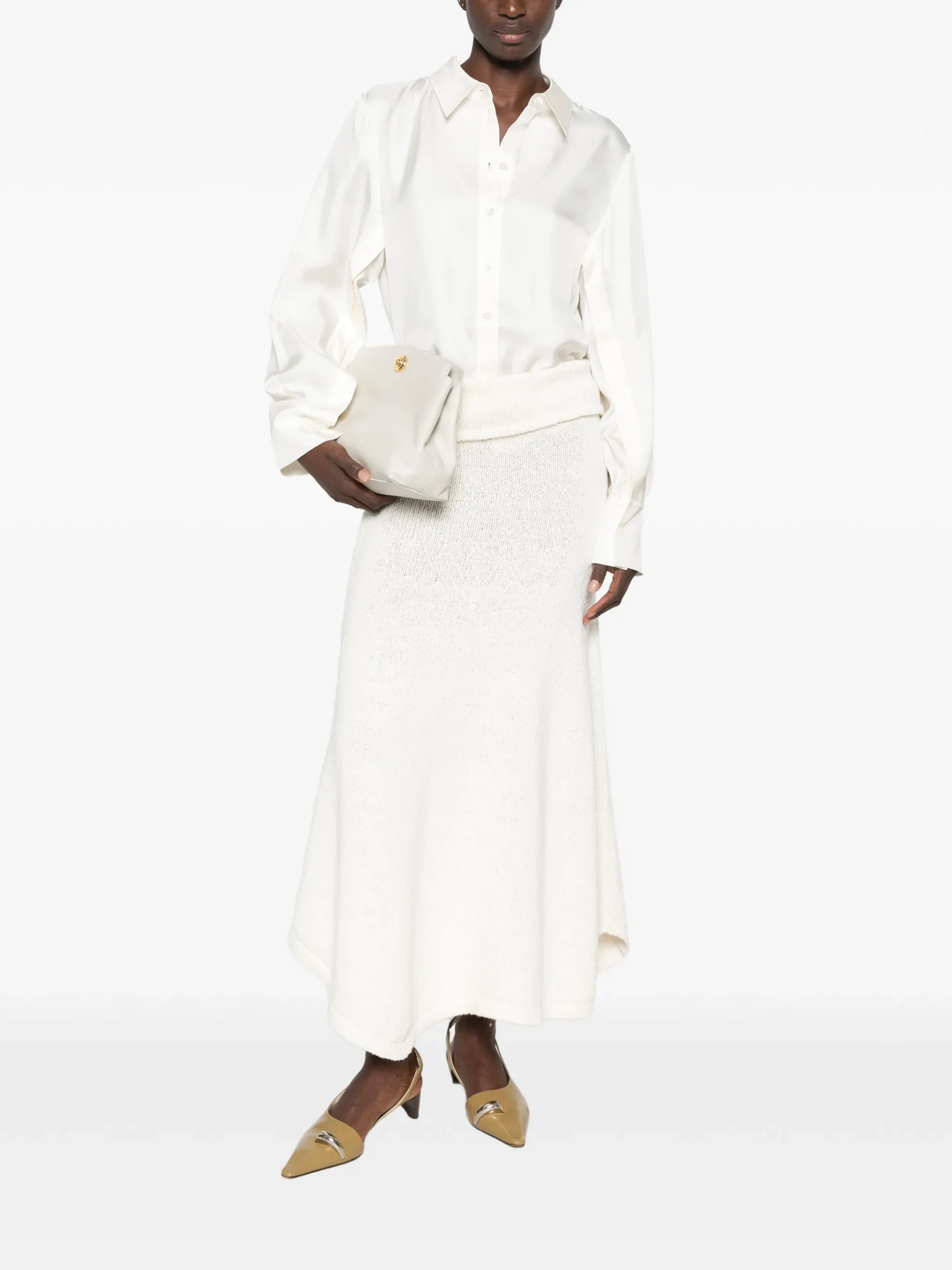 Camasa Rohe Silk Long-Sleeve ecru - imagine 4