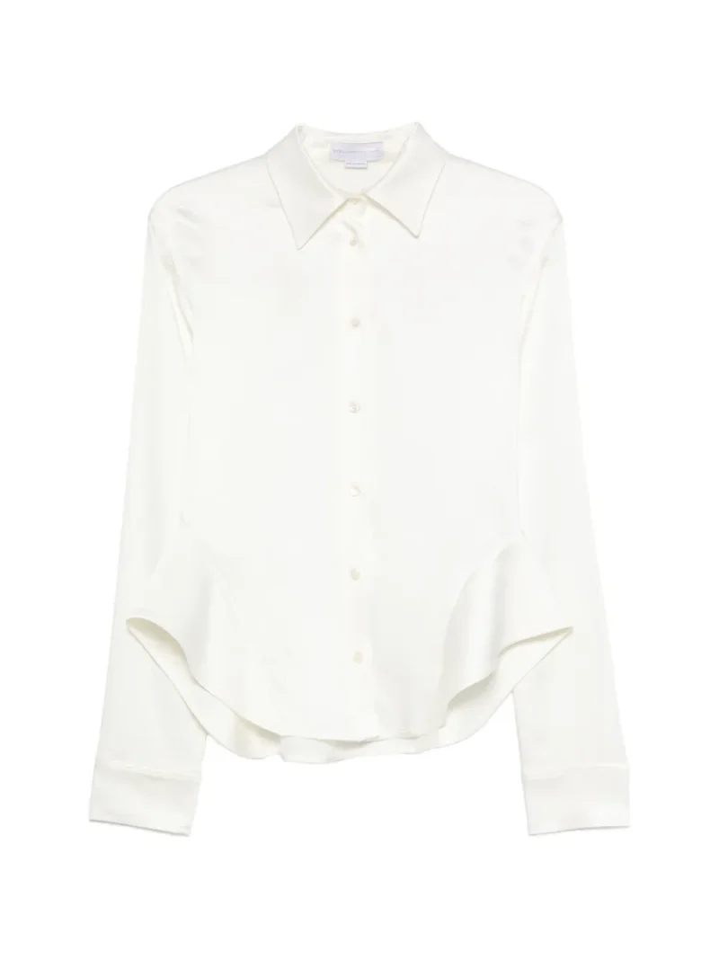 Camasa Stella McCartney Peplum-Hem Long-Sleeve bej