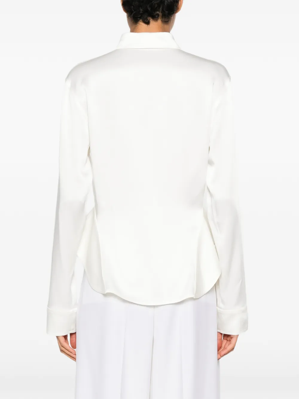 Camasa Stella McCartney Peplum-Hem Long-Sleeve bej - imagine 2
