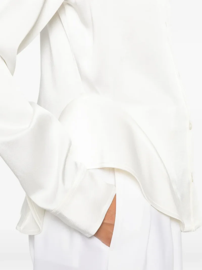 Camasa Stella McCartney Peplum-Hem Long-Sleeve bej - imagine 5