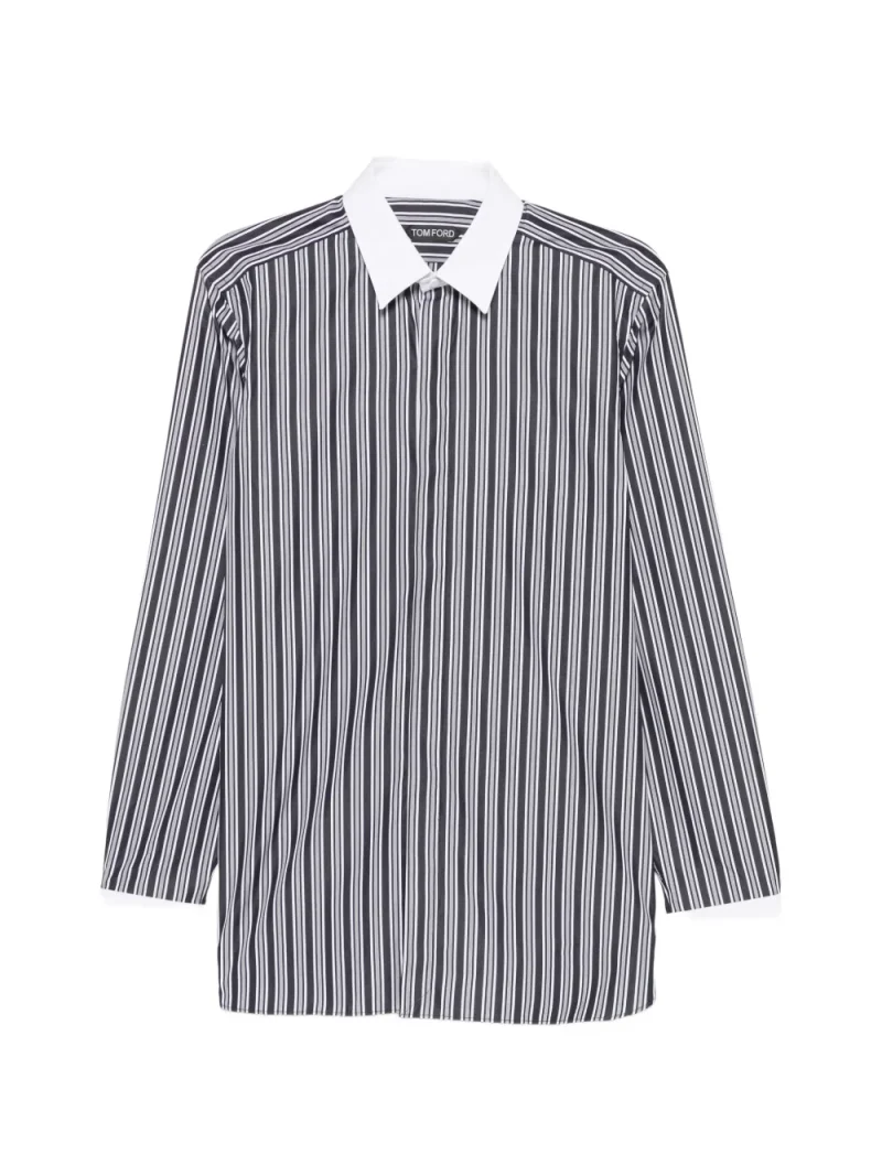 Camasa Tom Ford Long-Sleeve Striped alb
