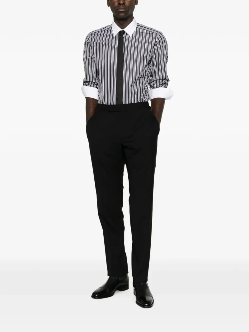 Camasa Tom Ford Long-Sleeve Striped alb - imagine 3