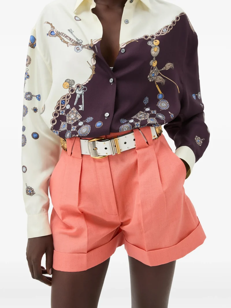 Camasa Versace Print-Detail Buttoned violet - imagine 3