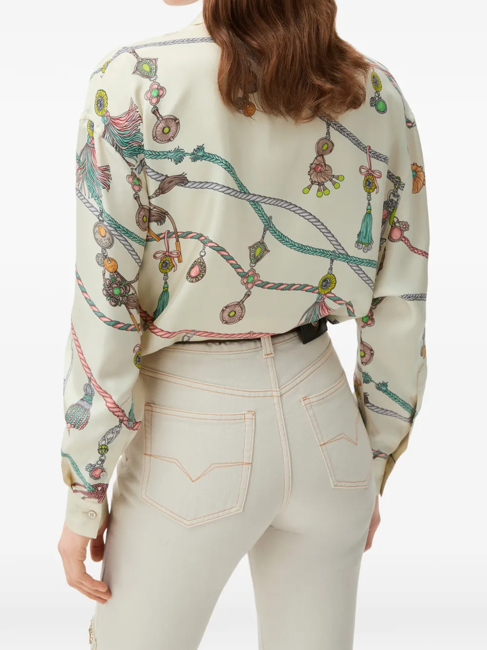 Camasa Versace Printed Silk Twill bej - imagine 2