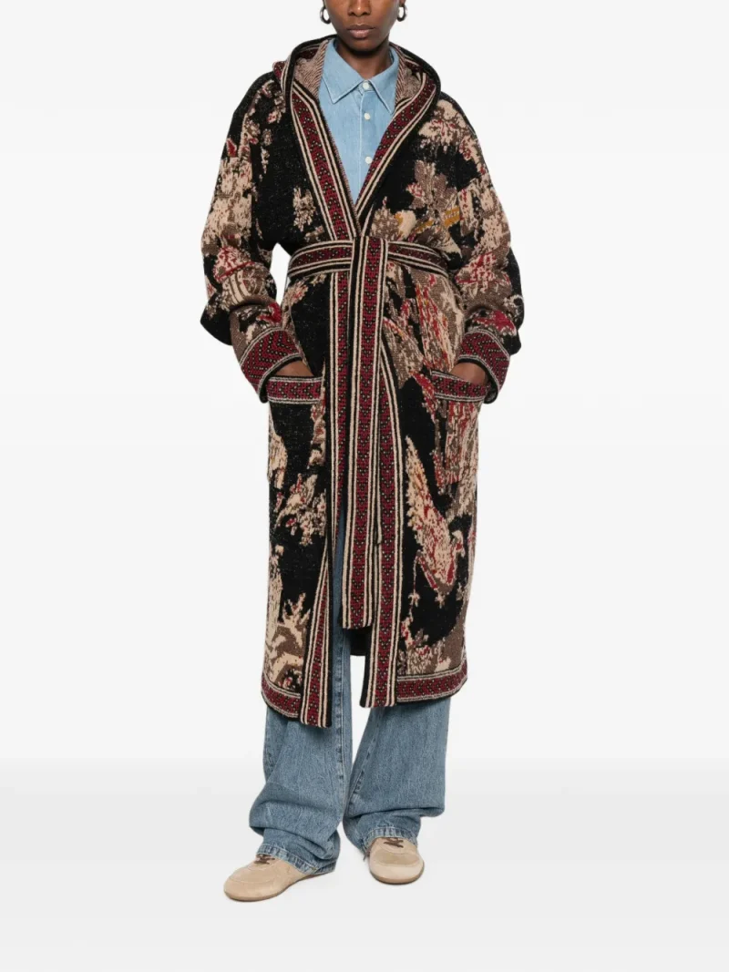 Cardigan ETRO Jacquard-Knit Hooded multicolor - imagine 4