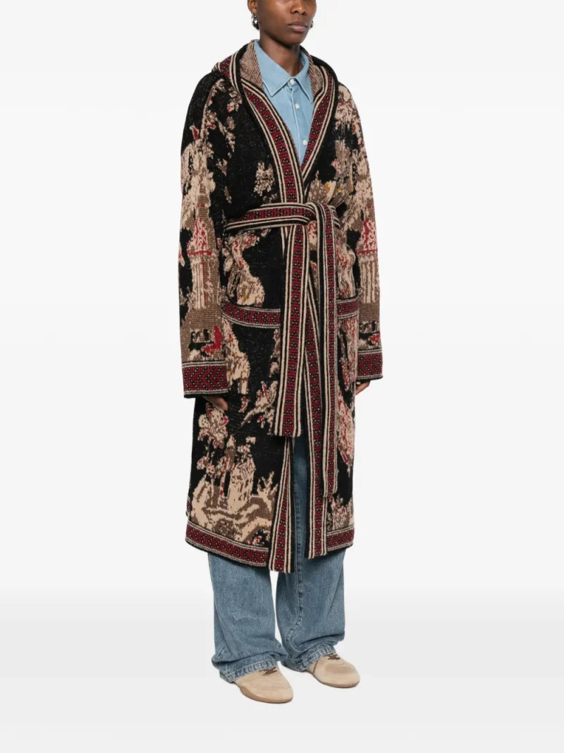 Cardigan ETRO Jacquard-Knit Hooded multicolor - imagine 3