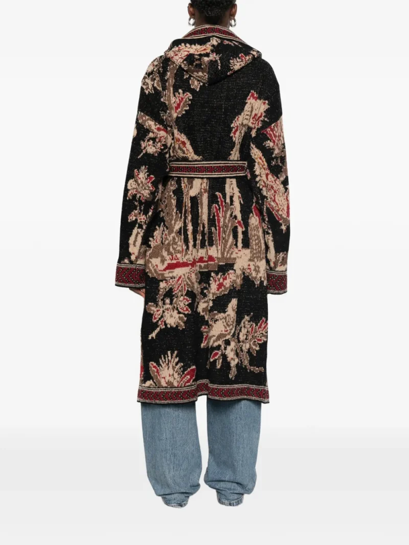 Alternative view of Cardigan ETRO Jacquard-Knit Hooded multicolor