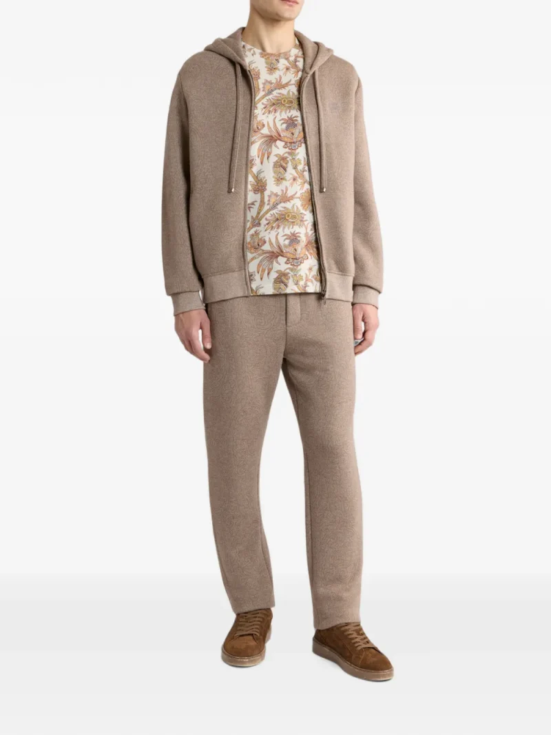 Cardigan ETRO Knit Jacquard Hooded bej - imagine 4
