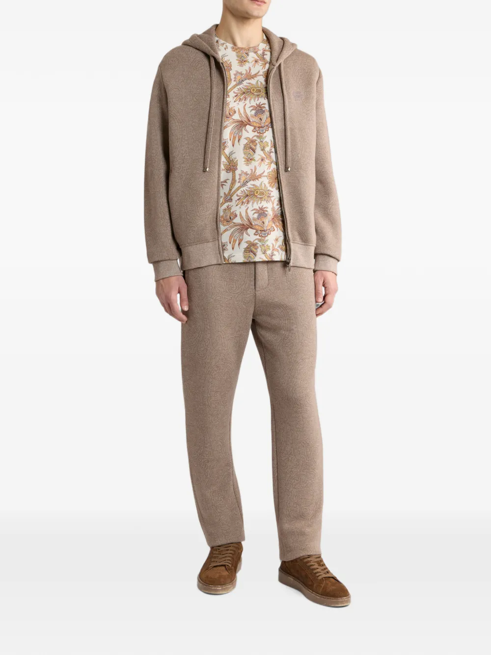 Cardigan ETRO Knit Jacquard Hooded bej - imagine 4