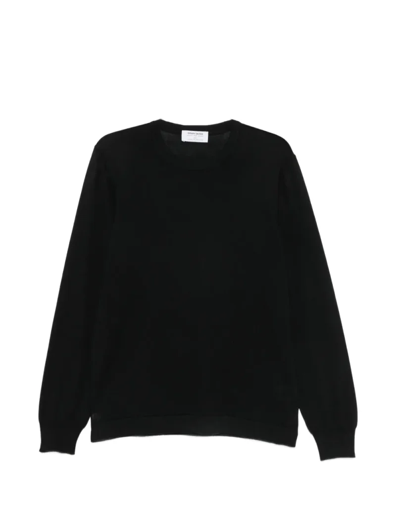 Pulover Gran Sasso Crew-neck Knitted negru