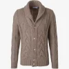 Cardigan Gran Sasso Cable-Knit Shawl-Collar bej