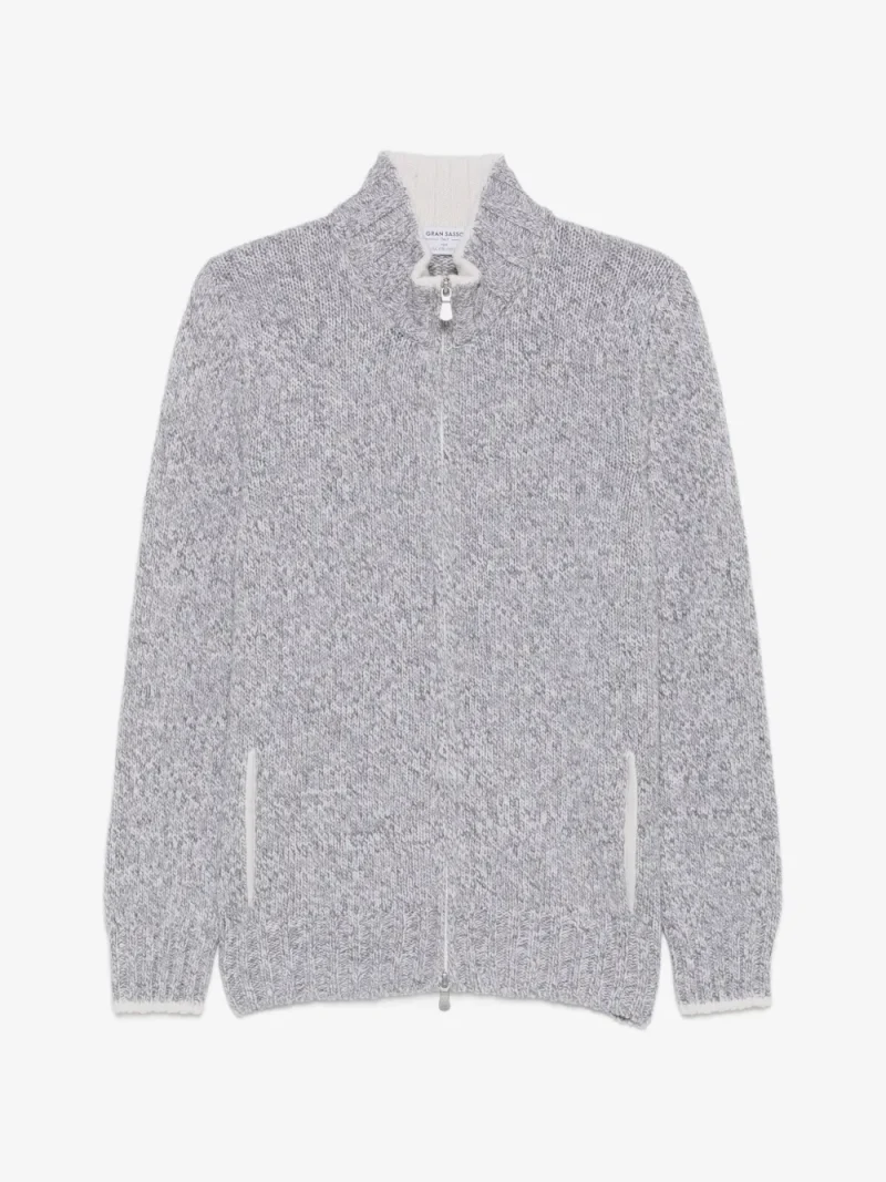 Cardigan Gran Sasso Zip-Up Marl gri