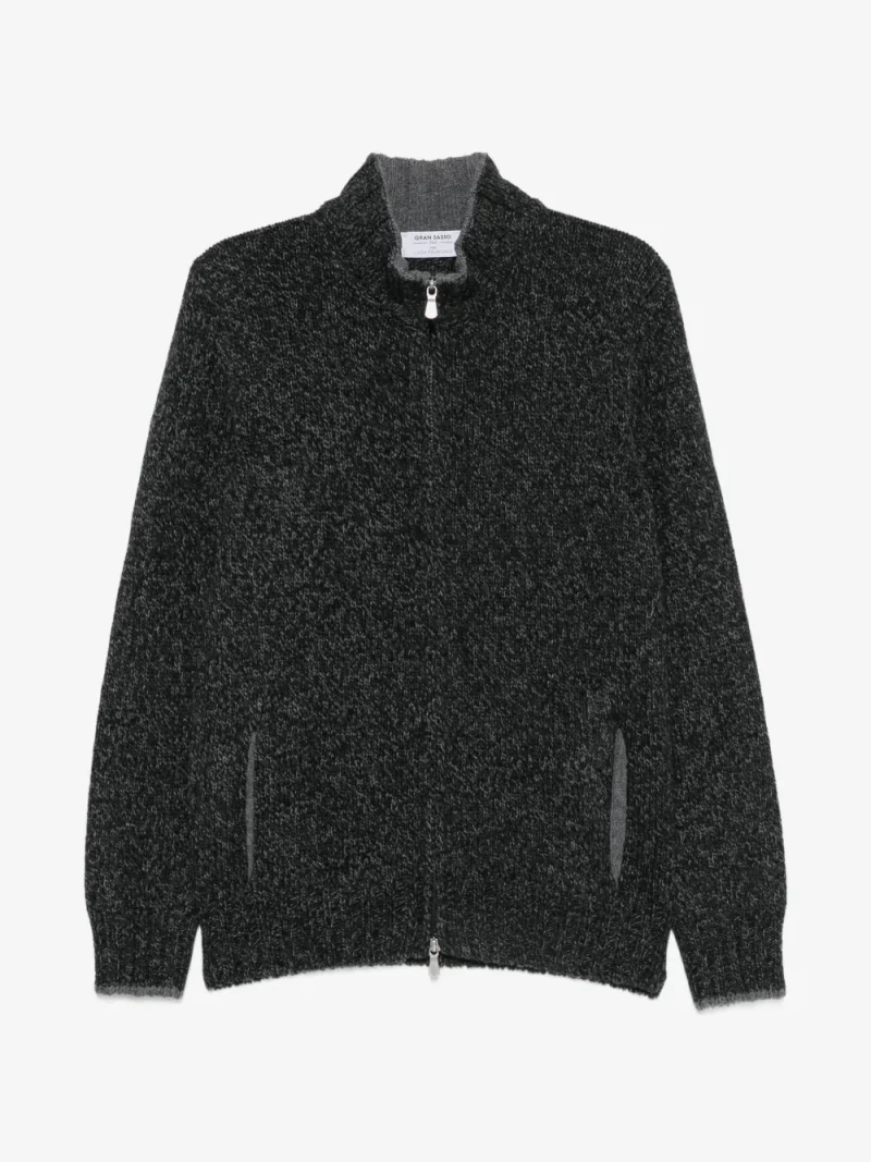 Cardigan Gran Sasso Zip-up Wool gri