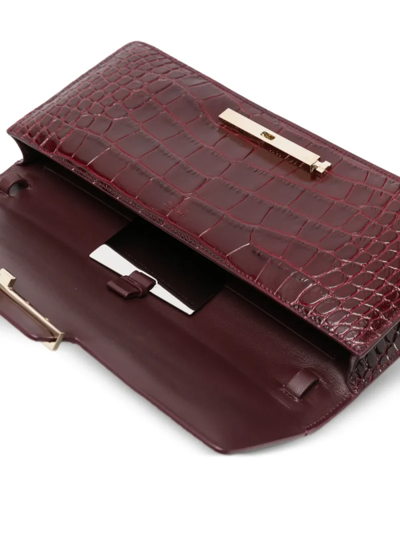 Clutch Tom Ford Lost Cherry Crocodile-Effect visiniu - imagine 5