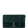Clutch Tom Ford T-Clasp Suede verde