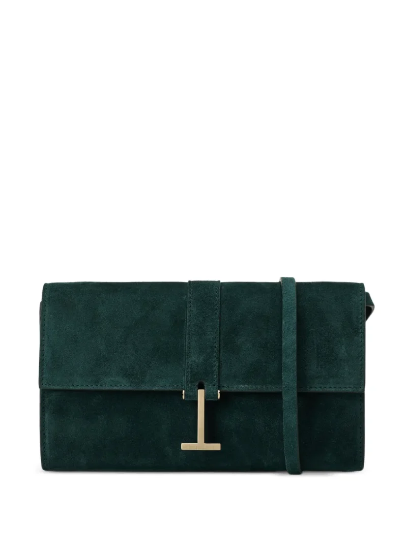 Clutch Tom Ford T-Clasp Suede verde