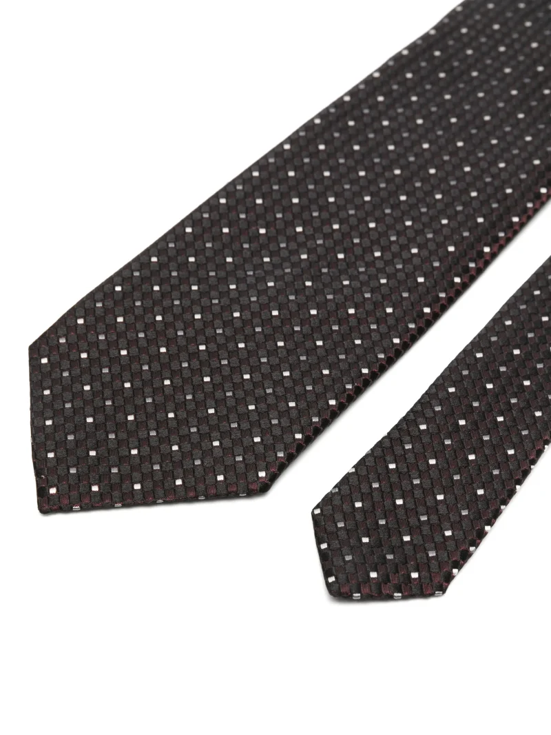 Cravata Tom Ford Geometric-Pattern negru - imagine 3