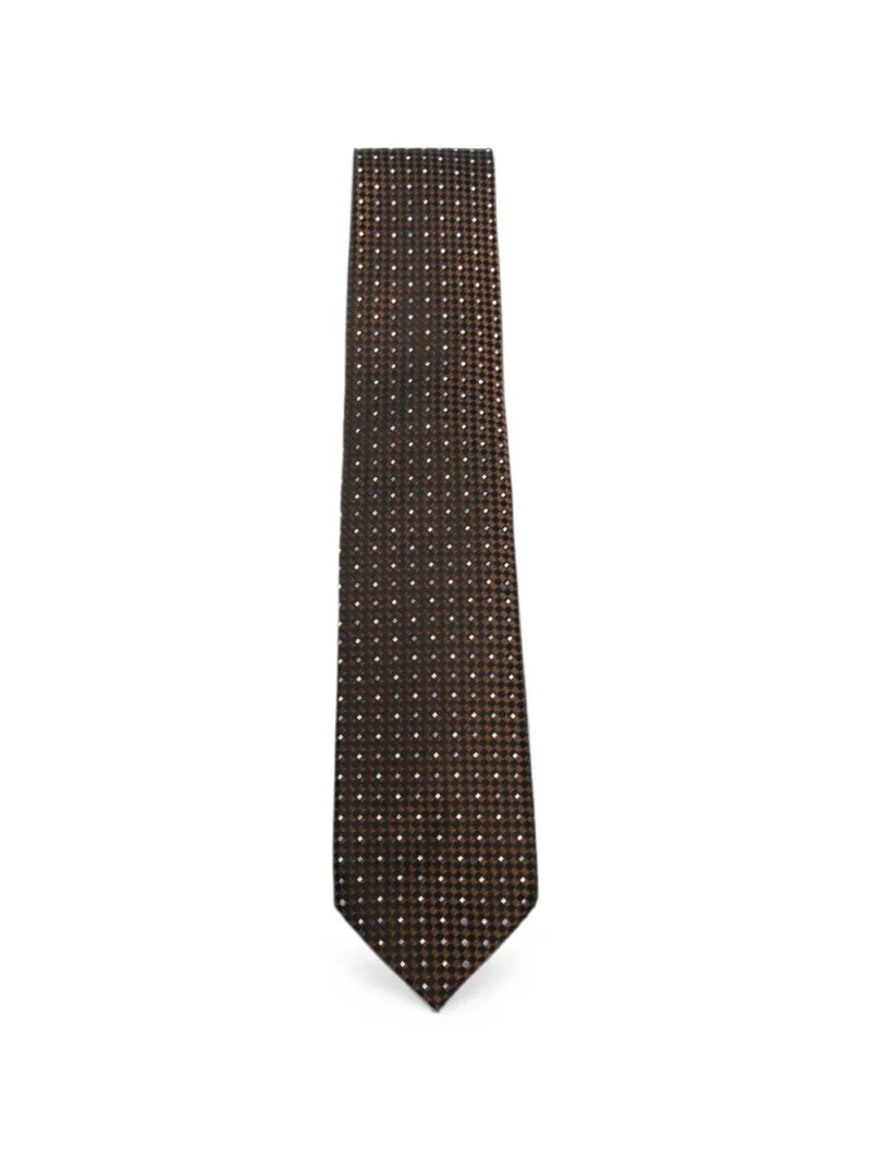 Cravata Tom Ford Geometric-Pattern Silk maro
