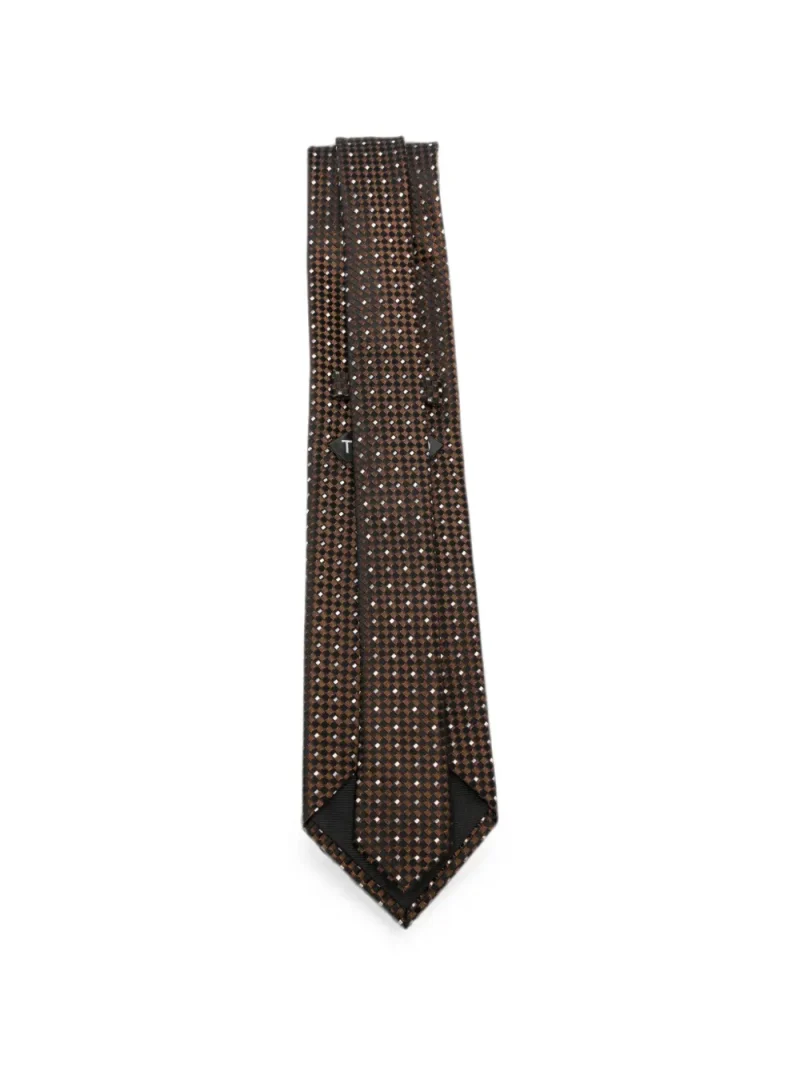 Alternative view of Cravata Tom Ford Geometric-Pattern Silk maro