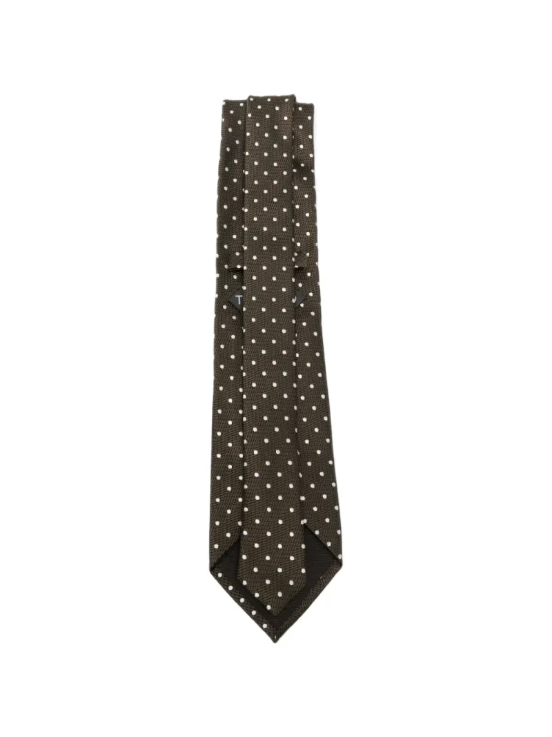 Cravata Tom Ford Polka-Dot Silk maro - imagine 3