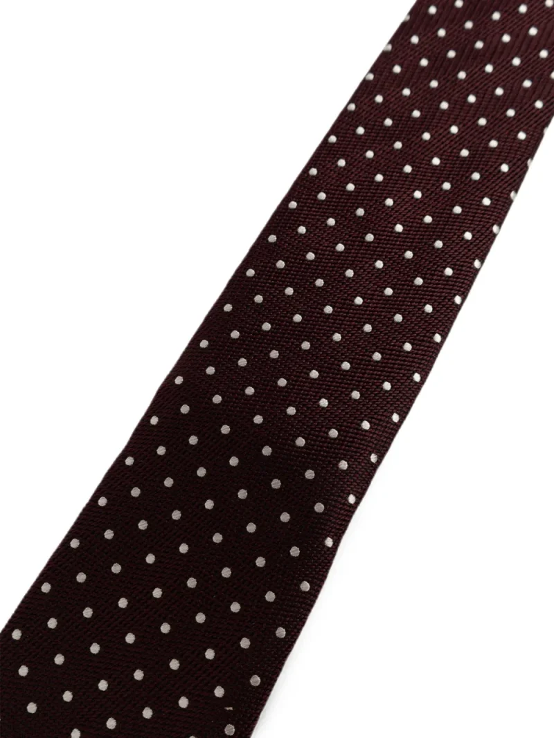 Cravata Tom Ford Polka-Dot Silk Tie visiniu - imagine 3