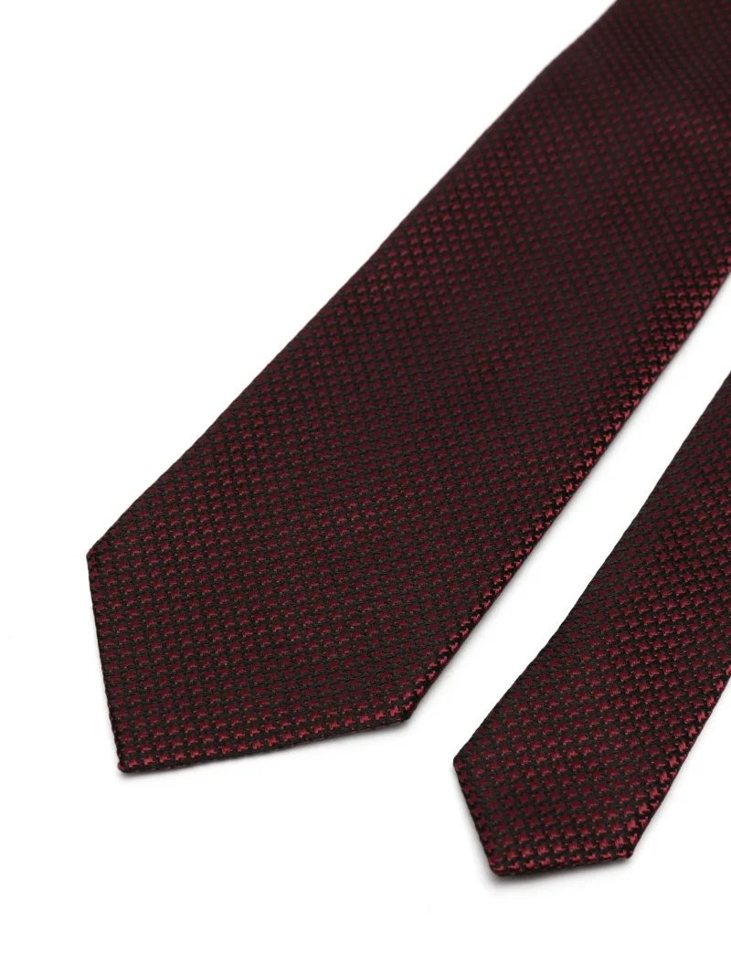 Alternative view of Cravata Tom Frod Houndstooth-Pattern rosu